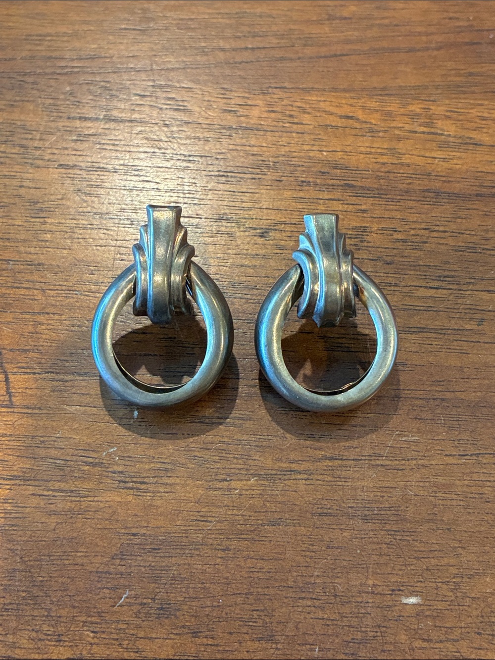 Silver-Tone Hoop Drop Earrings
